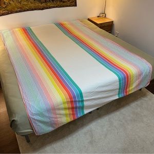 Vintage Rainbow Stripes Fitted Waterbed Sheet